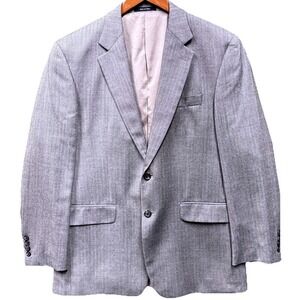Lauren‎ Ralph Lauren Silk Wool Blazer Sport Coat Men's Size 40R Gray 2 Button